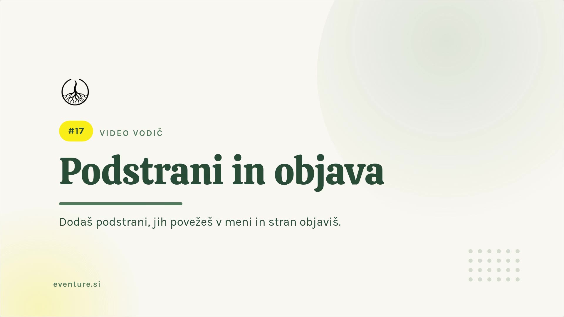 Podstrani in objava